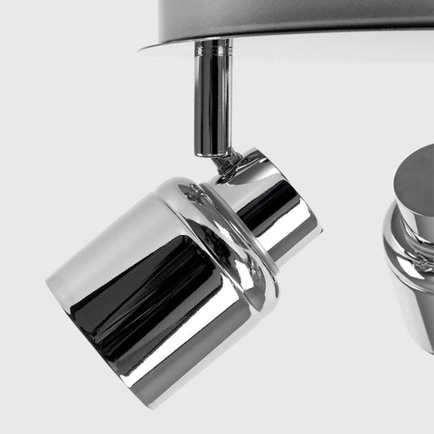 Three Spotlight Bathroom Ceiling Plate, Chrome